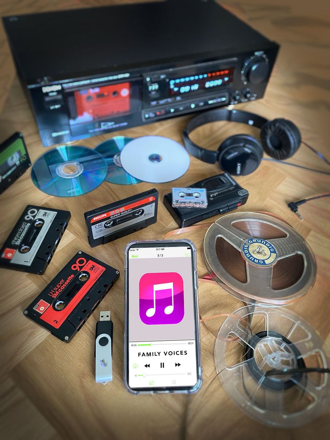 audio cassette tape and reel to reel